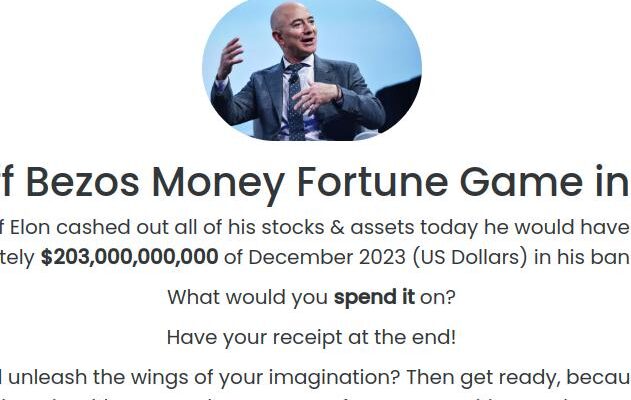 Spend Jeff Bezos Money Fortune Game