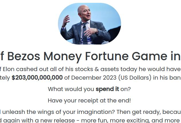 Play the game Spend Jeff Bezos Money Game