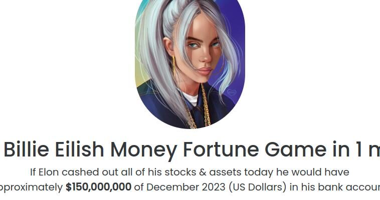 Spend Billie Eilish Money Fortune Unblocked Game