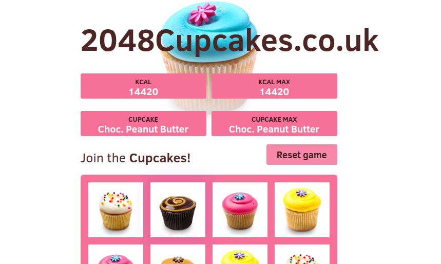 Play the game 2048 Cupcakes