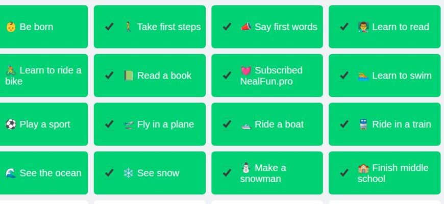 Life Checklist